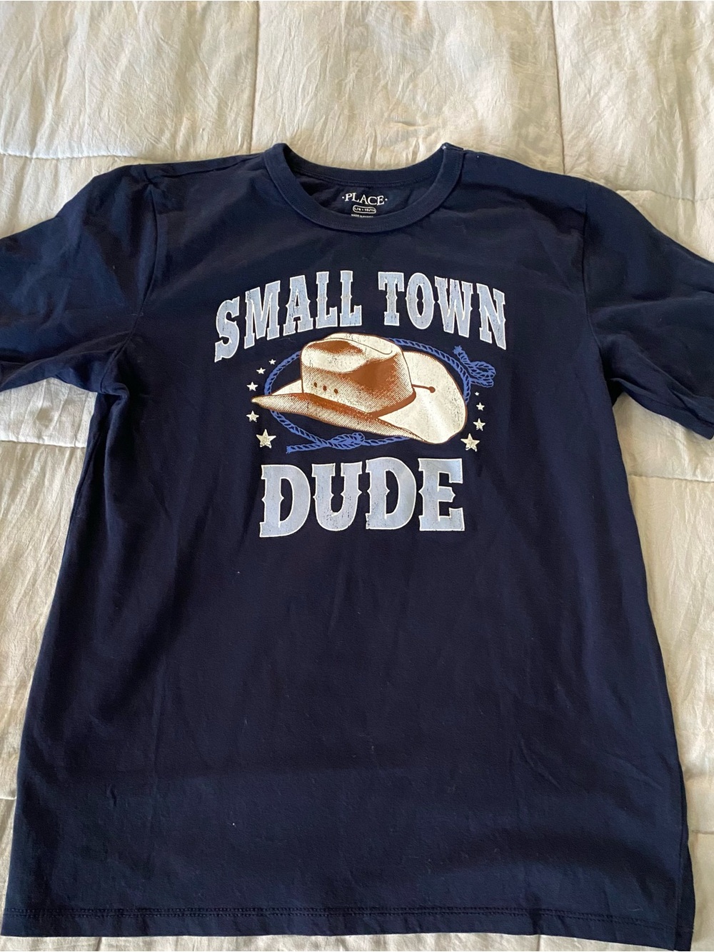 The Children's Place Navy Long short sleeve"Small Town Dude" Graphic Tee